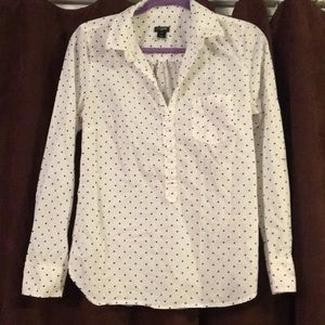 J Crew polka dot button front shirt